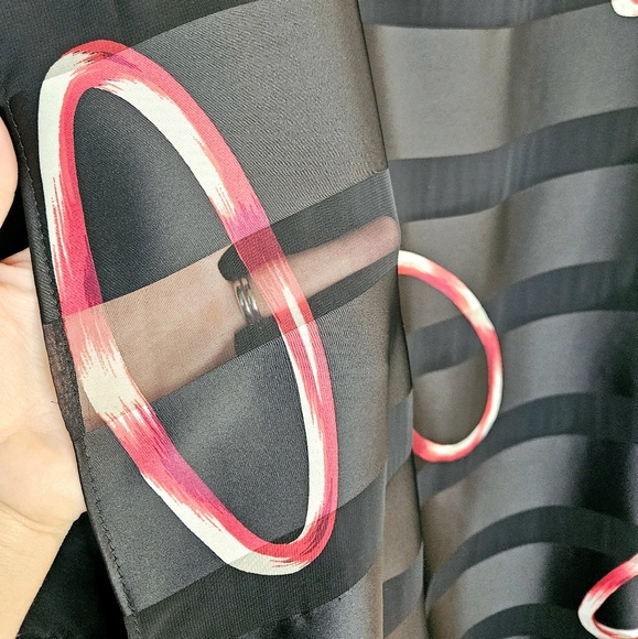 Vintage 90s sheer paneled ring print dress L - Picture 3 of 9